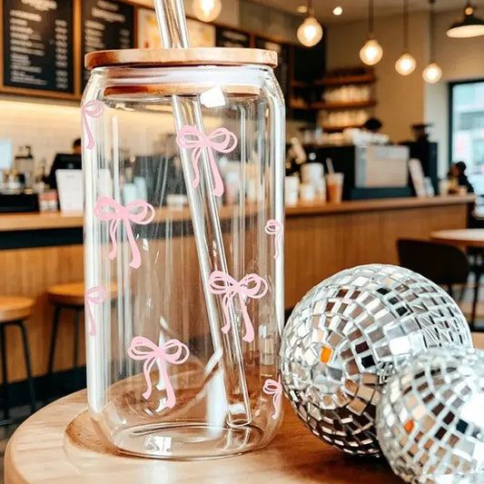 Gobelet Transparent Avec Paille avec motif papillons