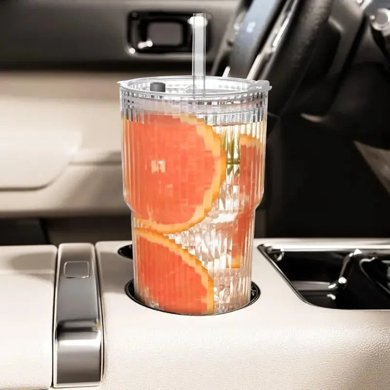 Gourde Transparent avec paille pous jus, infusion , detox | La Gourde