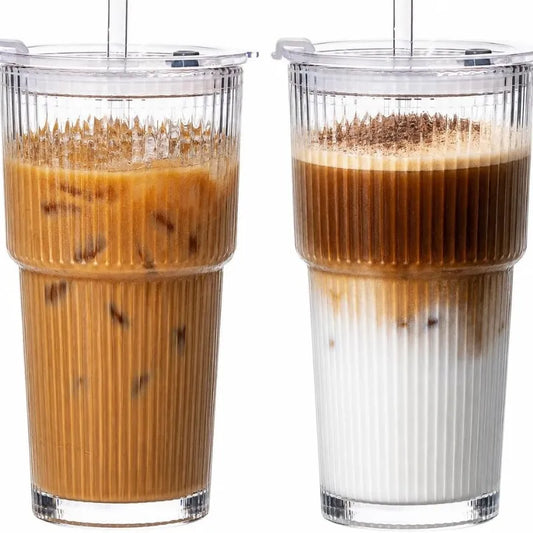 Gobelet en verre réutilisable 600ml avec paille pour café froid, thé glacé et smoothies maison | La Gourde