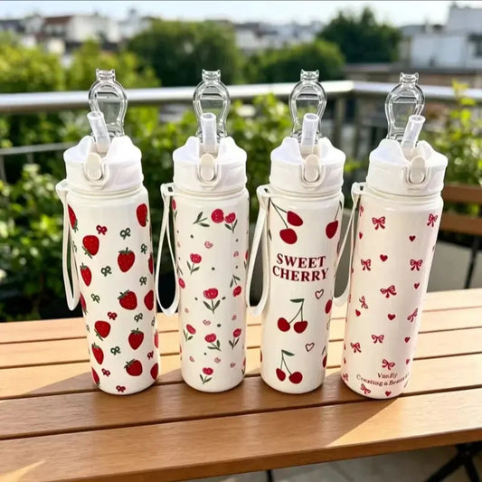 Gourde En Plastique Sport 750ML Avec Paille Intégrée anti-fuite pour le sport et les sorties