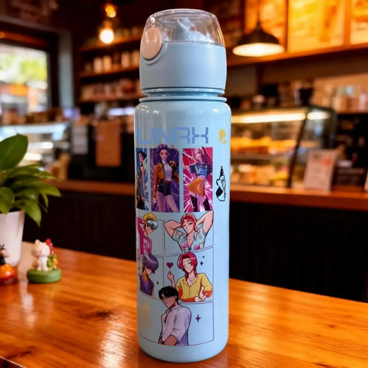 Bouteille d'eau réutilisable 700 ml pour fille avec bouchon anti-fuite