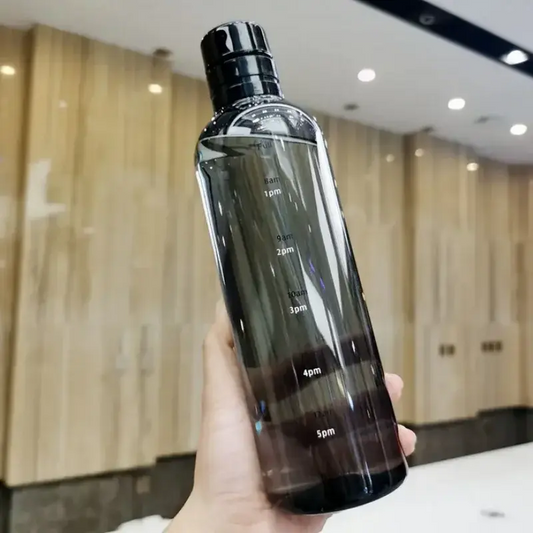 Gourde Marqueur De Temps Noir 700ml avec objectif par heure | La Gourde