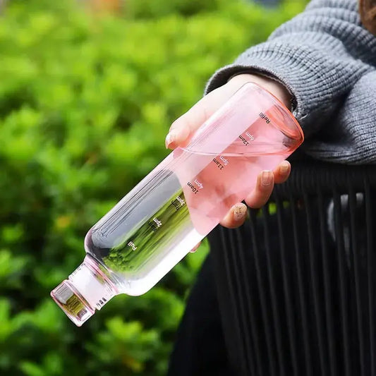 Gourde Marqueur De Temps Rose 700ml étanche avec repères horaires pour hydratation quotidienne | La Gourde