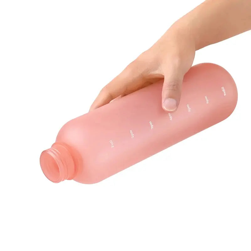 Gourde Motivation Horaire 1L (Rose), gourde motivation réutilisable, bouteille sport écologique, marqueur de temps, camping | La Gourde®