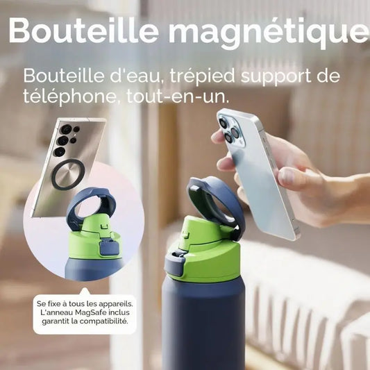Gourde Sport Magnétique 950 ml (Bleu) pour boissons chaud ou froid
