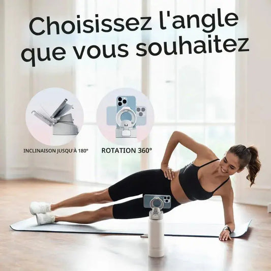 Gourde Sport Magnétique Blanc 950 ml avec support MagSafe pour smartphone
