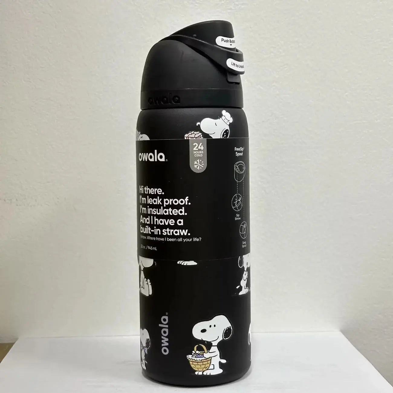 Gourde isotherme Snoopy 24 oz avec paille