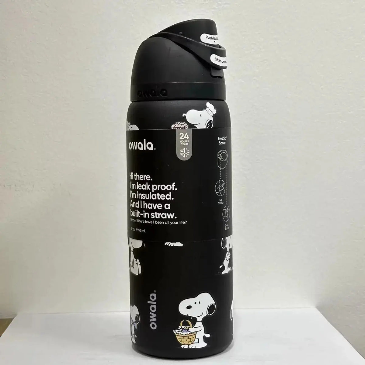 Gourde isotherme Snoopy 24 oz avec paille