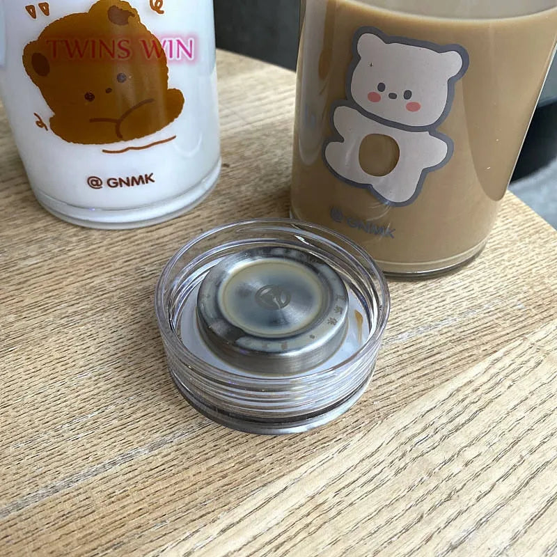 Gourde en verre kawaii ourson 500ml pour boire plus d'eau | LA Gourde