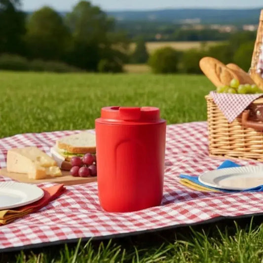 Mug thermos café 220 ml rouge pour boissons chaudes et froides