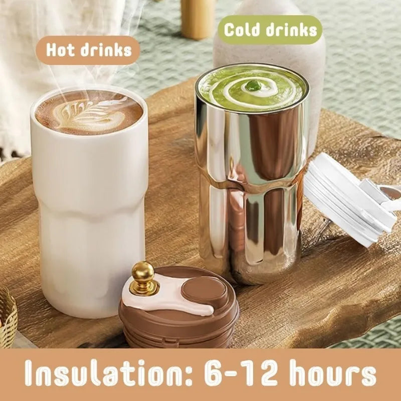 Tasse Connectée Argent 450ML La Gourde, mug intelligent isotherme avec affichage LED de température pour thé chaud, infusion et café quotidien.