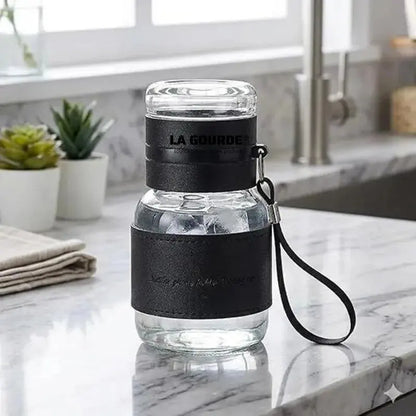 Mini Bouteille en Verre à Infusion 320 ml – Double paroi isolante en transparence