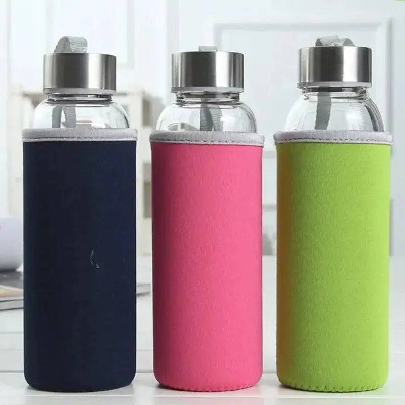Bouteille En Verre Borosilicaté Avec Manchon de Protection 550ml pour bureau sport et voyage