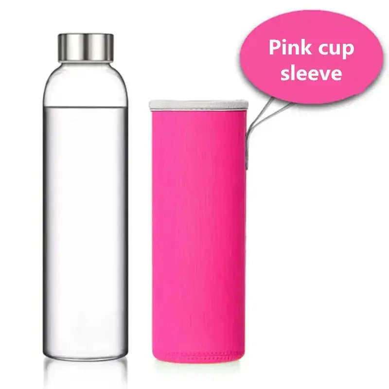 
Bouteille En Verre Borosilicaté Avec Manchon de Protection 550ml ( Rose) pour voiture