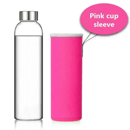 
Bouteille En Verre Borosilicaté Avec Manchon de Protection 550ml ( Rose) pour voiture