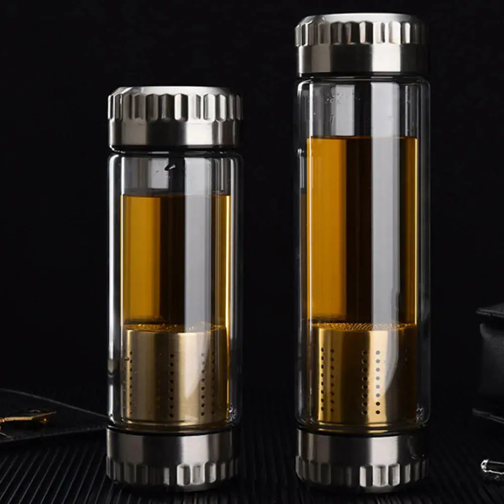 Bouteille à Infusion Verre 420 ml – Eau citron menthe aromatisée