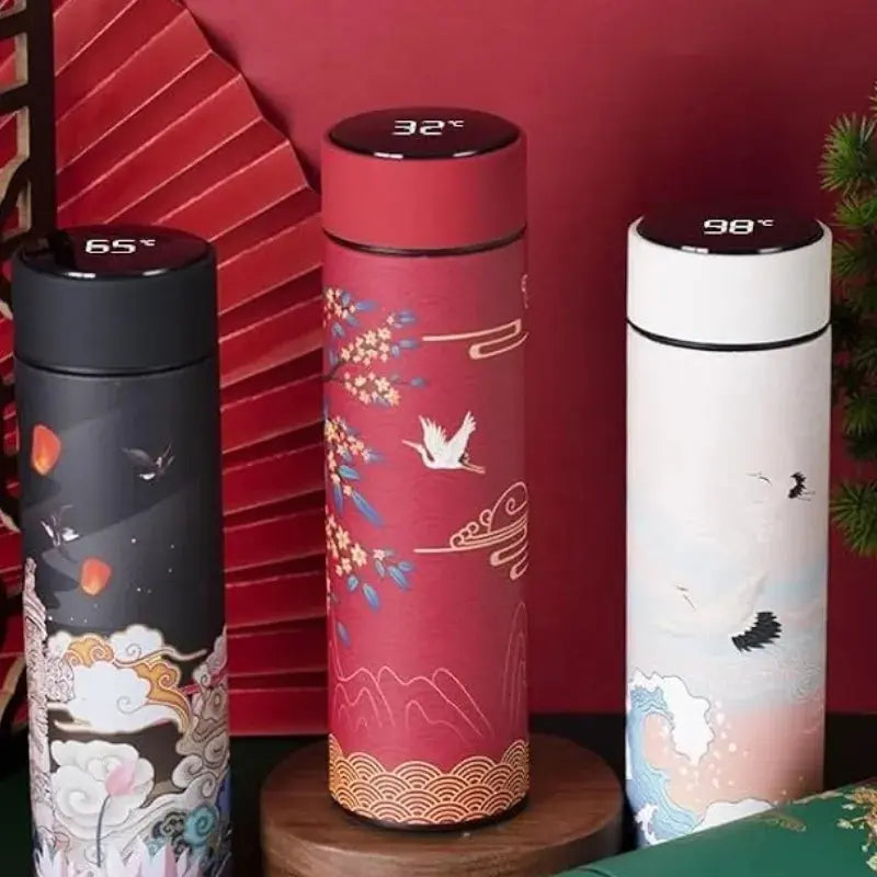 Bouteille Thermos Isotherme Japonaise (Connectée), gourde isotherme connectée, écran LED température, acier inoxydable 304, anti-fuite, idéale pour thé et café | La Gourde®