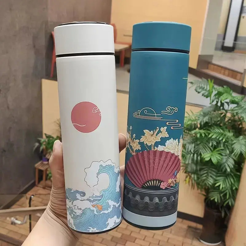 
Bouteille Thermos Isotherme Japonaise (Connectée), bouteille thermique japonaise, écran tactile, acier inoxydable, idéale pour les tisanes | La Gourde®