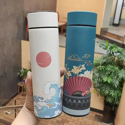 
Bouteille Thermos Isotherme Japonaise (Connectée), bouteille thermique japonaise, écran tactile, acier inoxydable, idéale pour les tisanes | La Gourde®