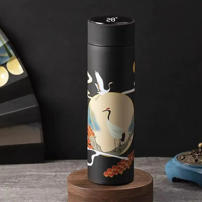 Bouteille Thermos Isotherme Japonaise (Intelligente), thermos à thé avec infuseur, écran LED intelligent, acier inoxydable 304, anti-fuite, idéale pour thé, tisane et bureau | La Gourde®