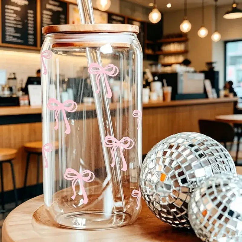 
Gobelet Transparent Avec Paille avec motif papillons
