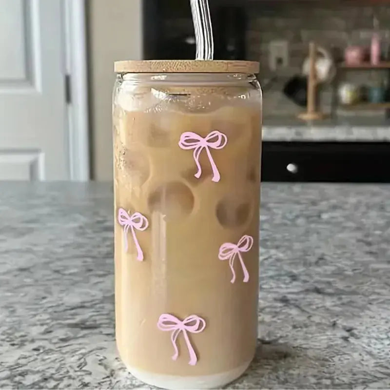Gobelet Transparent Avec Paille en verre réutilisable