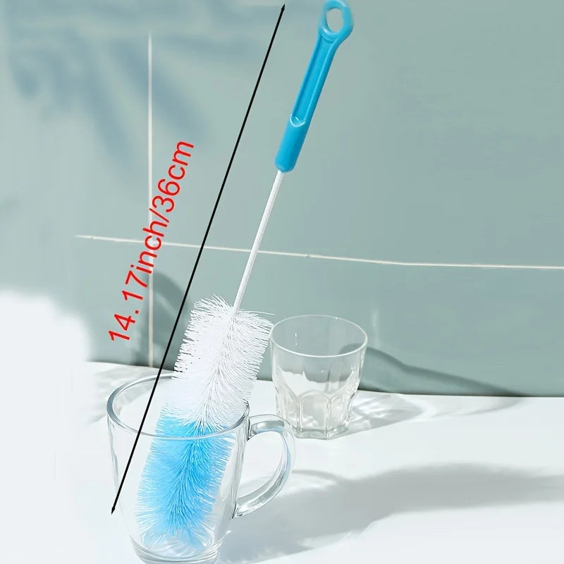 Goupillon bouteille d’eau bleu multifonction pour nettoyer gourdes, tasses, verres et biberons | La Gourde