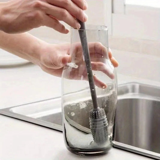 Goupillon Bouteille d'Eau Silicone avec manche long ergonomique pour nettoyer facilement gourdes et bouteilles réutilisables | La Gurde