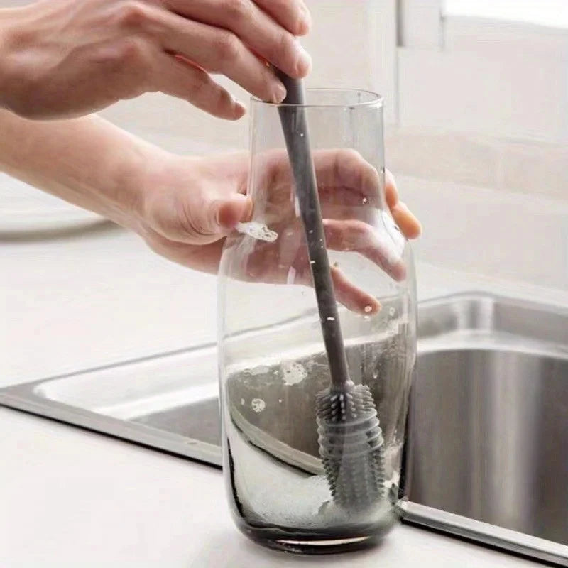 Goupillon silicone multifonction pour gourdes, biberons, verres et bouteilles d’eau réutilisables | La Gourde