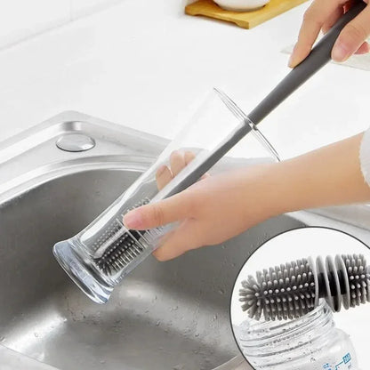 Brosse silicone alimentaire sans produits chimiques pour nettoyer bouteilles en verre et plastique | La Gourde