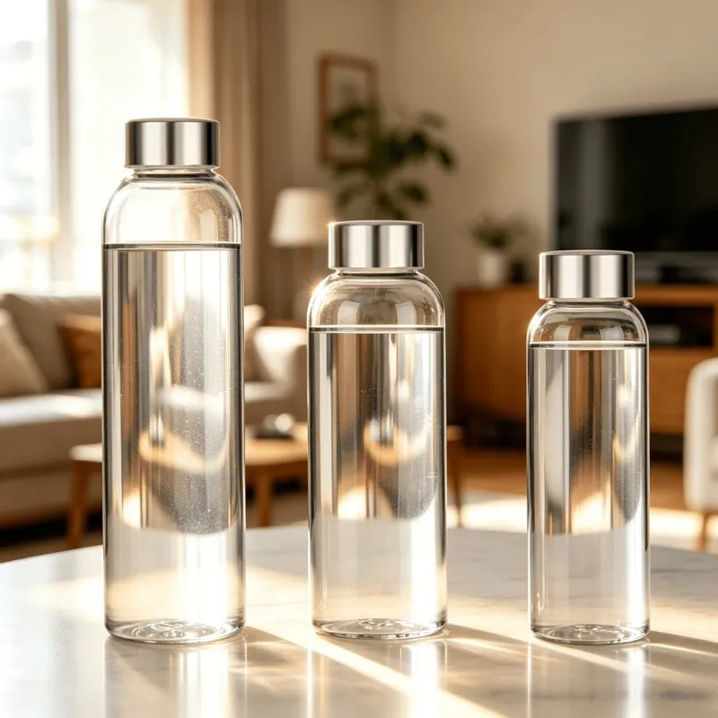 Gourde En Verre Transparent 360ml , bouteille en verre durable pour boissons froides et chaudes | La Gourde