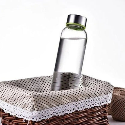 Gourde En Verre Transparent 360ml – Bouteille Réutilisable Élégante & Portable, Verre Réutilisable, Zéro | La Gourde