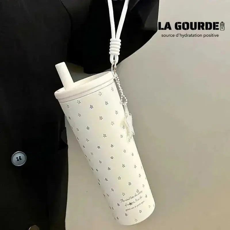 Gourde isotherme adulte avec paille pour voiture