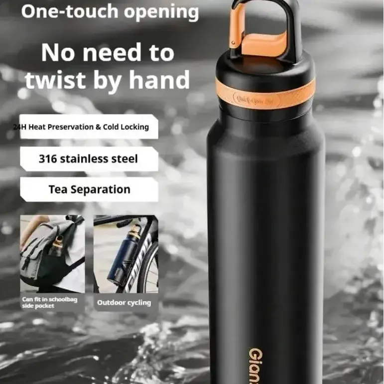 Gourde Isotherme Design Homme 480ml noire pour homme actif