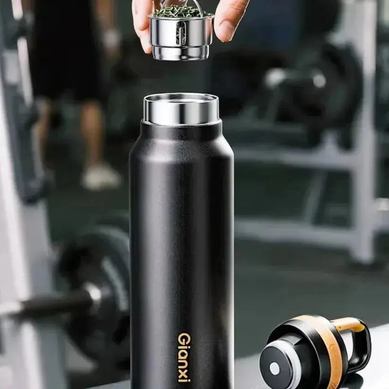 Gourde Isotherme Design Homme 480ml noire en acier inoxydable 316