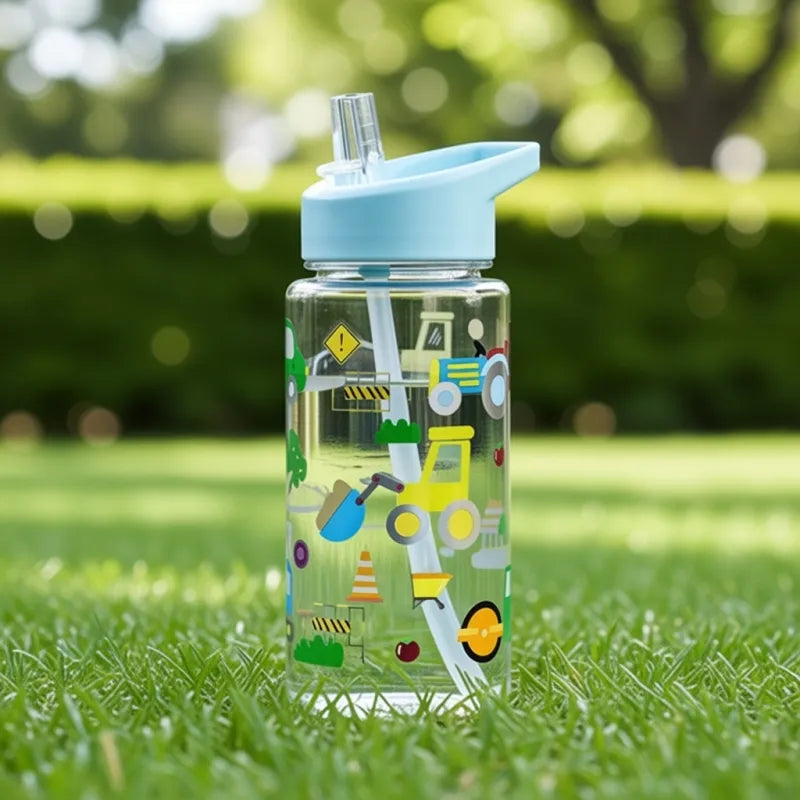 Gourde enfant portable avec paille et design kawaii dinosaure, accessoire parfait pour les voyages, sorties scolaires et promenades. | La Gourde