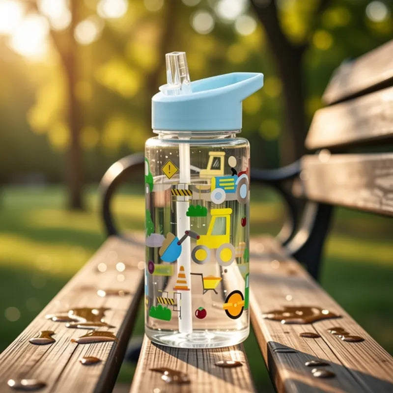 Gourde réutilisable enfant bleu clair 500ml conçue pour remplacer les bouteilles jetables et favoriser une hydratation écologique quotidienne. | La Gourde