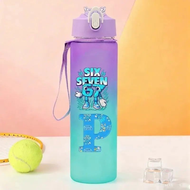 Gourde Personnalisable Enfant Lettre A-Z 750 ml (Six Seven)