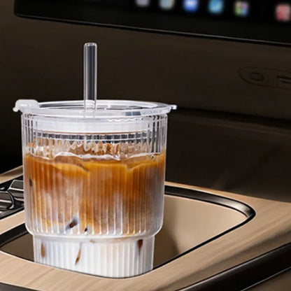 Gourde Transparente 600ML en verre réutilisable avec paille pour un mode de vie durable | La Gourde