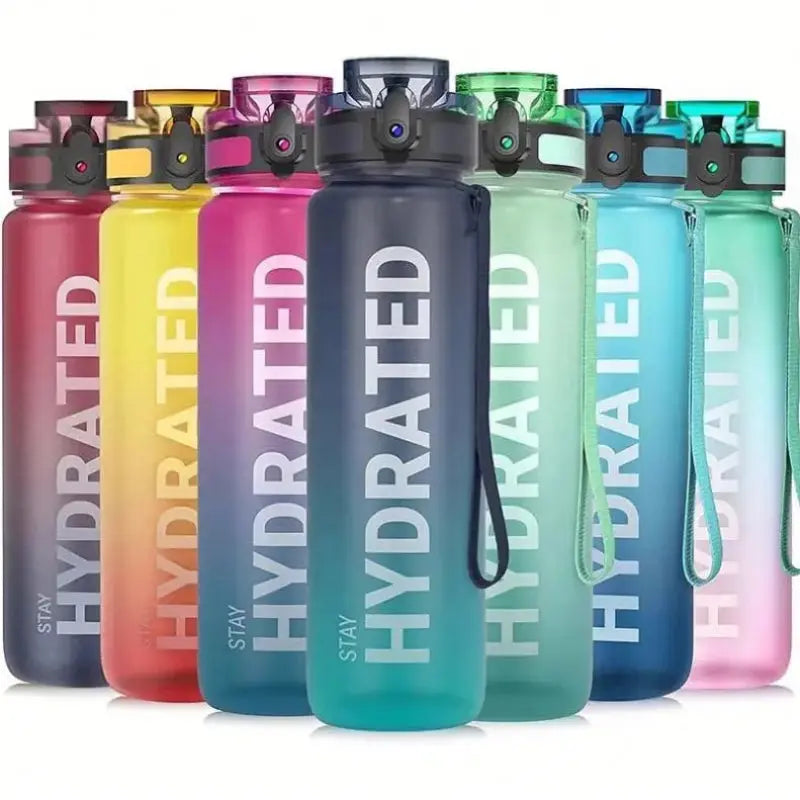 Gourde À Eau 1L Graduée avec marqueur horaire pour suivre son hydratation et disponible en plusieurs coloris 