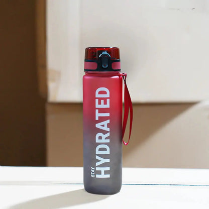 Gourde À Eau 1L Graduée  Rouge & Noir | La Gourde®