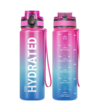 Gourde À Eau 1L Graduée idéale pour yoga, gym, bureau et voyage
