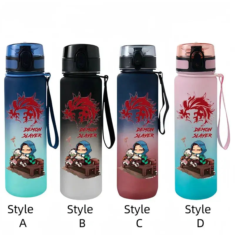 Gourde Demon Slayer Portable 650ml avec personnages Tanjirou et Nezuko inspirés de l'anime