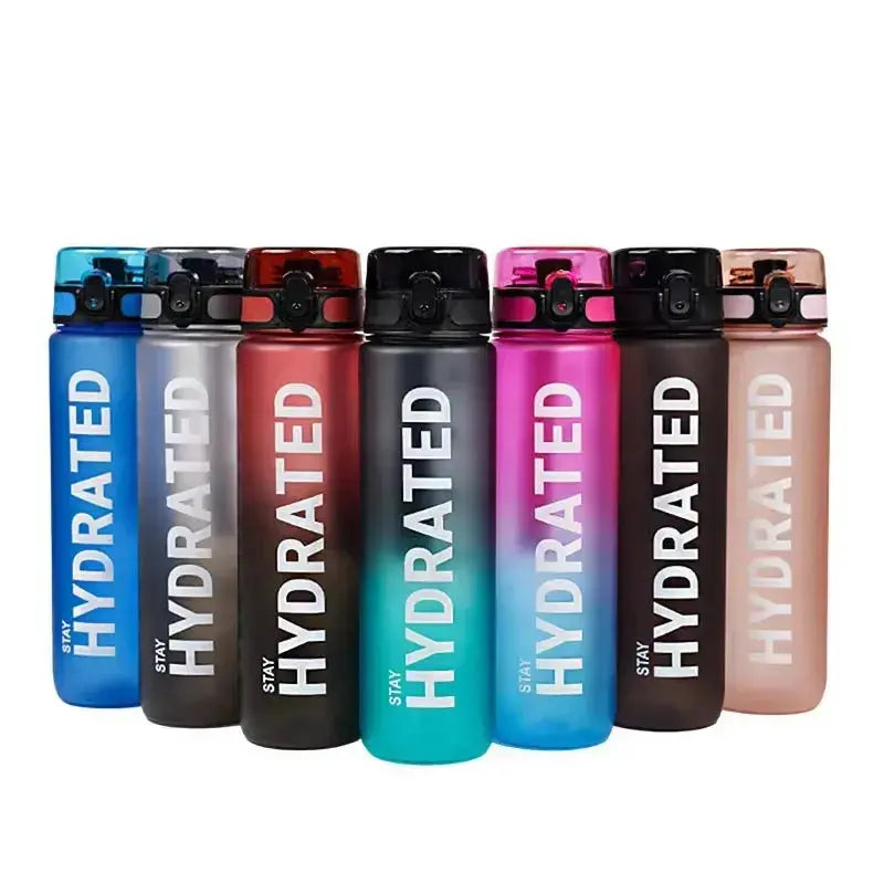 Gourde À Eau 1L Graduée avec marqueur horaire pour suivre son hydratation et disponible en plusieurs coloris 