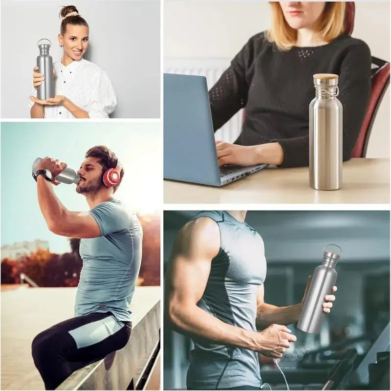 Gourde En Métal 1000ml, Meilleure gourde isotherme, gourde métal inox, conserve le chaud et le froid, portable, parfaite pour la randonnée | La Gourde®