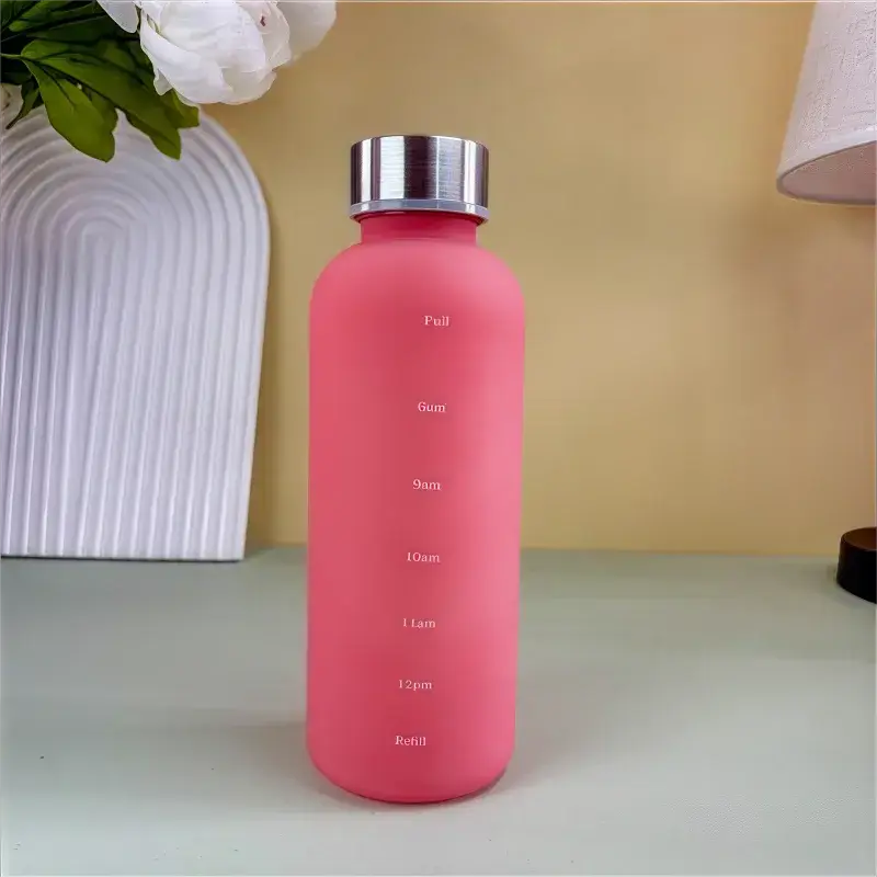 Gourde Enfant Graduée 500ml (Rose) , gourde motivation enfant, gourde graduée heure, réutilisable, sport | La Gourde®