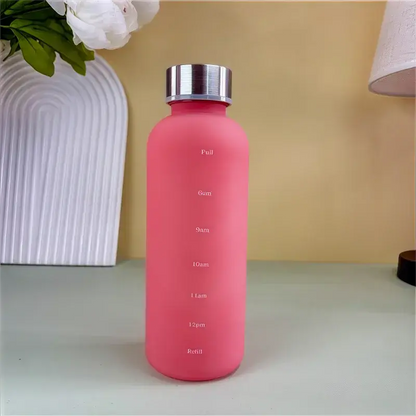 Gourde Enfant Graduée 500ml (Rose) , gourde motivation enfant, gourde graduée heure, réutilisable, sport | La Gourde®