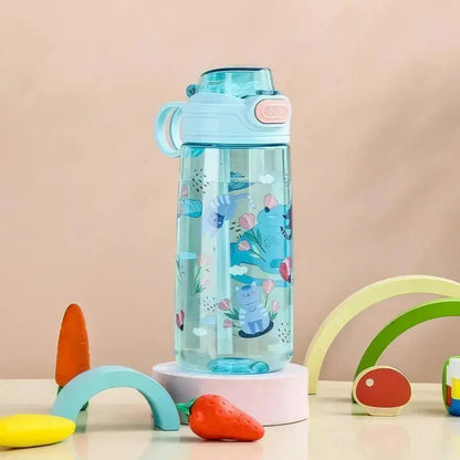 Gourde Enfant Transparente Portable 550 ml avec motif animal de dessin animé