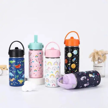 Gourde Inox Enfant Avec Paille 12oz sans BPA annoncée, bouteille isotherme pour enfant.