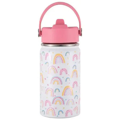 Gourde Inox Enfant Avec Paille 12oz pour école, sorties, voyage et vacances.